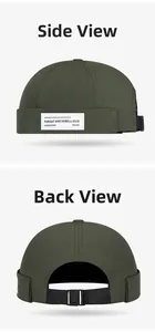 Detailed side and back view of dark green quick-dry docker hat with adjustable strap