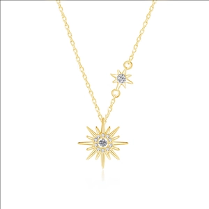 Elegant 925 sterling silver hexagram pendant necklace with sparkling moissanite stones