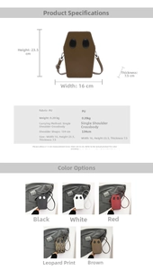 Detail view of the coffin-shaped crossbody bag with PU leather and unique gothic design
