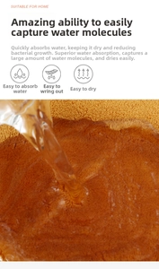 Detail showing high water absorption and fast drying on orange coral velvet towel fabric