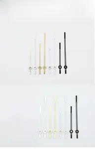Aluminum quartz clock hands in white gold and black colors with model 986 markings