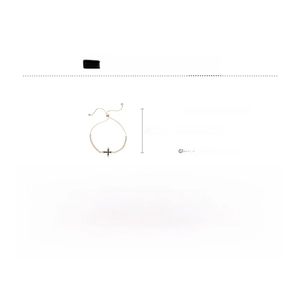 Infografik zeigt Kreuzanhänger Armband Abmessungen 23cm x 1,7cm und Gewicht 3,8g