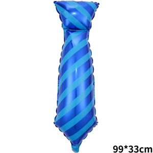 Blue striped tie foil balloon for Father's Day decoration, size 99x33cm party supply
