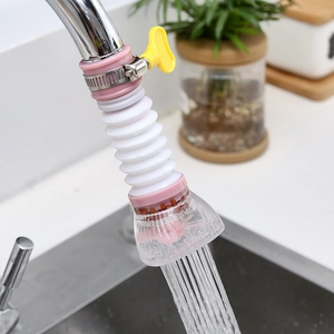 Extensión de filtro de grifo de cocina rosa con piedra maifan para purificar el agua