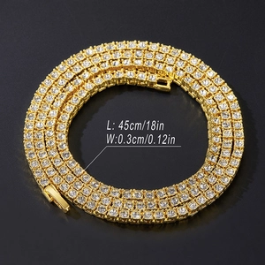 Detailed size parameters of 18 inch golden tennis chain with 0.3cm width