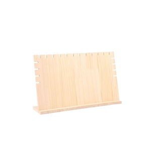 Solid wood necklace display stand with multi-slot notches for jewelry organization