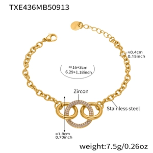 Spécifications de taille détaillées du bracelet en acier inoxydable et zircons
