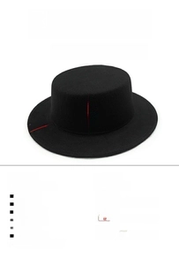 Dettagli cappello jazz piatto con tesa di 6,2cm e circonferenza di 56-58cm