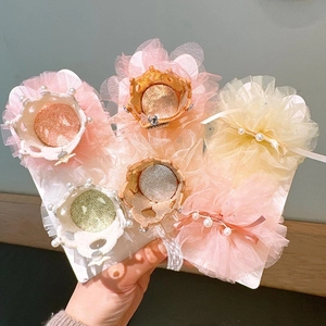 Kids Girls Crown Hair Clips Mesh Tulle Lace Faux Artificial Pearl Rhinestone Princess Party Hairpins Sparkling Cute Accessories