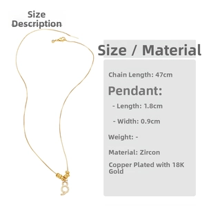 Specifiche dimensionali per collana con gatto, catena 47cm e placcatura oro 18K