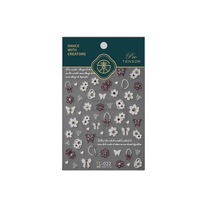 5D stereoscopic floral nail stickers with butterflies and pearls pattern, TL-022