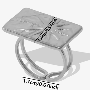 Détails de la bague en acier inoxydable 304 avec dimensions et gravure rayon de soleil