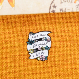 Enamel Pin Brooch Badge Zinc Alloy Letter Ribbon Scroll Flower Daisy Fashion Novelty Accessory For Clothing Bags Denim Jacket
