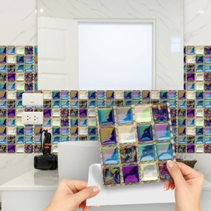 Mosaic Tile Wall Stickers PVC Self Adhesive Waterproof Oil Proof For Kitchen Bathroom Backsplash Decor Home Renovation