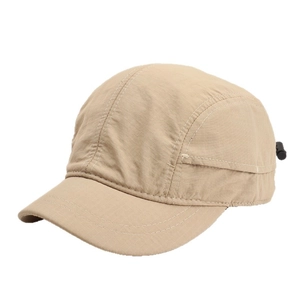 Khaki quick-dry ripstop short brim baseball cap with adjustable rear toggle closure