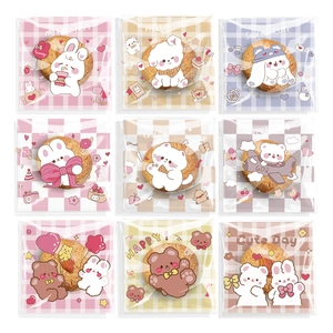 Transparent Cartoon Animal Plastic Self-Adhesive Food Packaging Bags For Cookies Candy Gift Wrapping Party Decor