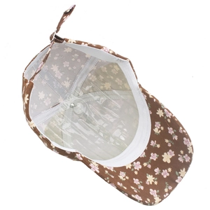 Casquette de baseball en coton à motif floral avec boucle arrière réglable en métal