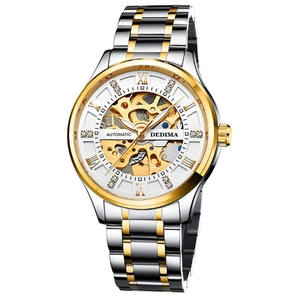 Men's Automatic Mechanical Watch Skeleton Dial Luminous Waterproof Business Fashion Wristwatch With Stainless Steel Or Leather Strap