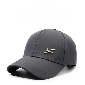 Detail of dark grey baseball cap with high-quality embroidery on a structured fabric