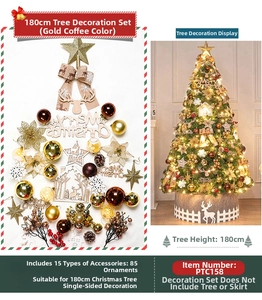 85-piece gold Christmas tree decoration set with stars, snowflakes and bow ornaments