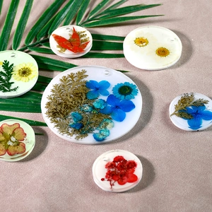 Moules ronds en résine silicone pour pendentifs fleurs séchées et porte-clés