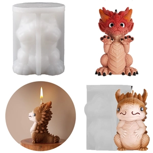 Molde De Silicona De Dragón Lindo Para Hacer Velas Y Jabón Forma De Bebé Dragón 3D Artesanía De Aromaterapia Resina Yeso Diseño Relieve