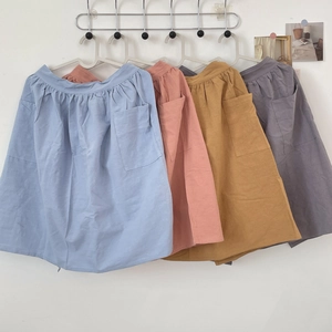 Cotton Half Apron Solid Color Waist Apron With Pockets For Kitchen Cooking Home Oil Proof Minimalist Adult
