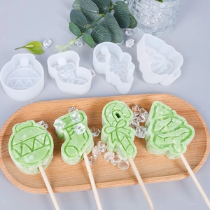 Christmas Silicone Ice Cream Popsicle Molds Reusable DIY Homemade Frozen Treat Tool Festive Tree Sock Shape Easy Release