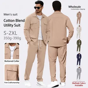 Homme Chemise À Manches Longues En Tricot Gaufre Et Pantalon À Cordon Tenue Urbaine Décontractée À La Mode