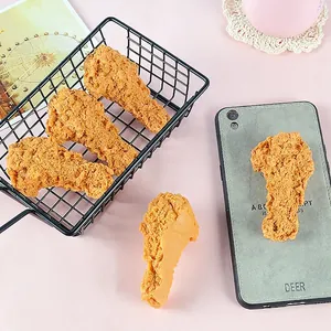 Modello realistico di coscia di pollo fritto in PVC per cover fai-da-te e calamite frigo