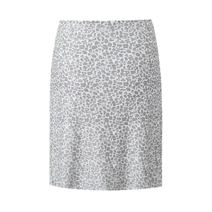 Flachbild von Midirock mit Leopardenmuster aus grau-beige Netzstoff für Damen