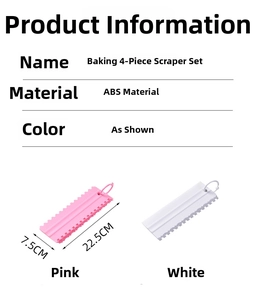 Detailed view of the 22.5cm professional cake scraper set for cream and icing smoothing