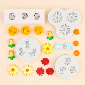 3D Blumen-Silikonform-Set für DIY-Kuchendekoration und Schokoladen-Backwerkzeuge