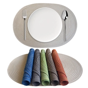 Tovaglietta Intrecciata Ovale Cotone Resistente Al Calore Fatto A Mano Lavabile Cucina Pranzo Decorativo
