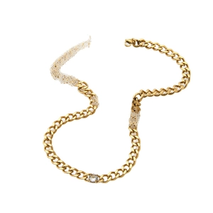 Luxury gold Cuban chain necklace featuring a sparkling round zircon pendant for women