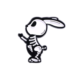 Gothic skull rabbit enamel pin badge made of zinc alloy for clothing and backpacks