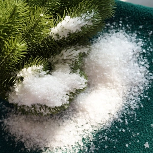 Artificial white snow flakes for Christmas tree decoration and winter scenery photography