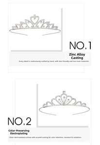 Détail de deux bandeaux couronne en argent avec alliage de zinc et strass blancs