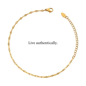 Lip Chain Bracelet Titanium Steel 18K Gold Plated Minimalist Waterproof Niche Design Jewelry For Women With Extension Chain