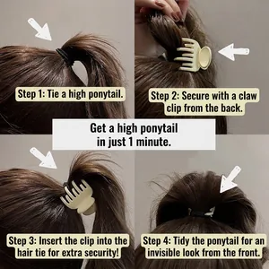 Elegante molletta per capelli gialla opaca per coda alta con tutorial in 4 passaggi