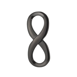 Ciondolo minimalista con simbolo dell'infinito in acciaio inossidabile nero su bianco