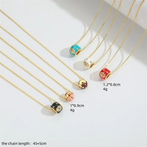 Doughnut style evil eye pendant necklaces in six colors for minimalist fashion women