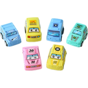 6-piece colorful cartoon friction-powered toy vehicle set for toddlers and kids