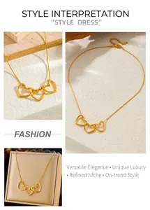 Detailed views of gold heart pendant necklace on snake chain with elegant gift box