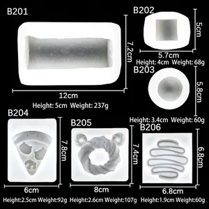 Lot de 6 moules à dessert en silicone pour savon DIY et résine sur fond noir profond