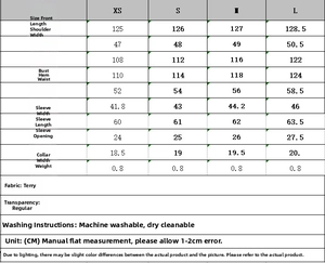 Tableau des tailles détaillé pour veste polaire femme incluant longueur et épaules