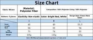 Size guide for women floral halter top detailing fabric specs and measurements