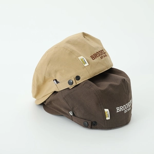 Kids Flat Cap Retro Brooklyn Embroidery Cotton Canvas Adjustable Buckle Newsboy Beret Hat For Boys Toddlers
