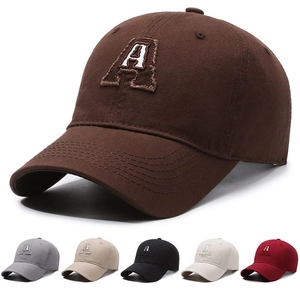 Baseball Cap Embroidered Letter A Adjustable Twill Sun Protection Casual Outdoor Fashion Sports Hat For Women And Men