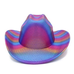 Detail shot of the dazzling holographic laser surface and vibrant rainbow gradient texture